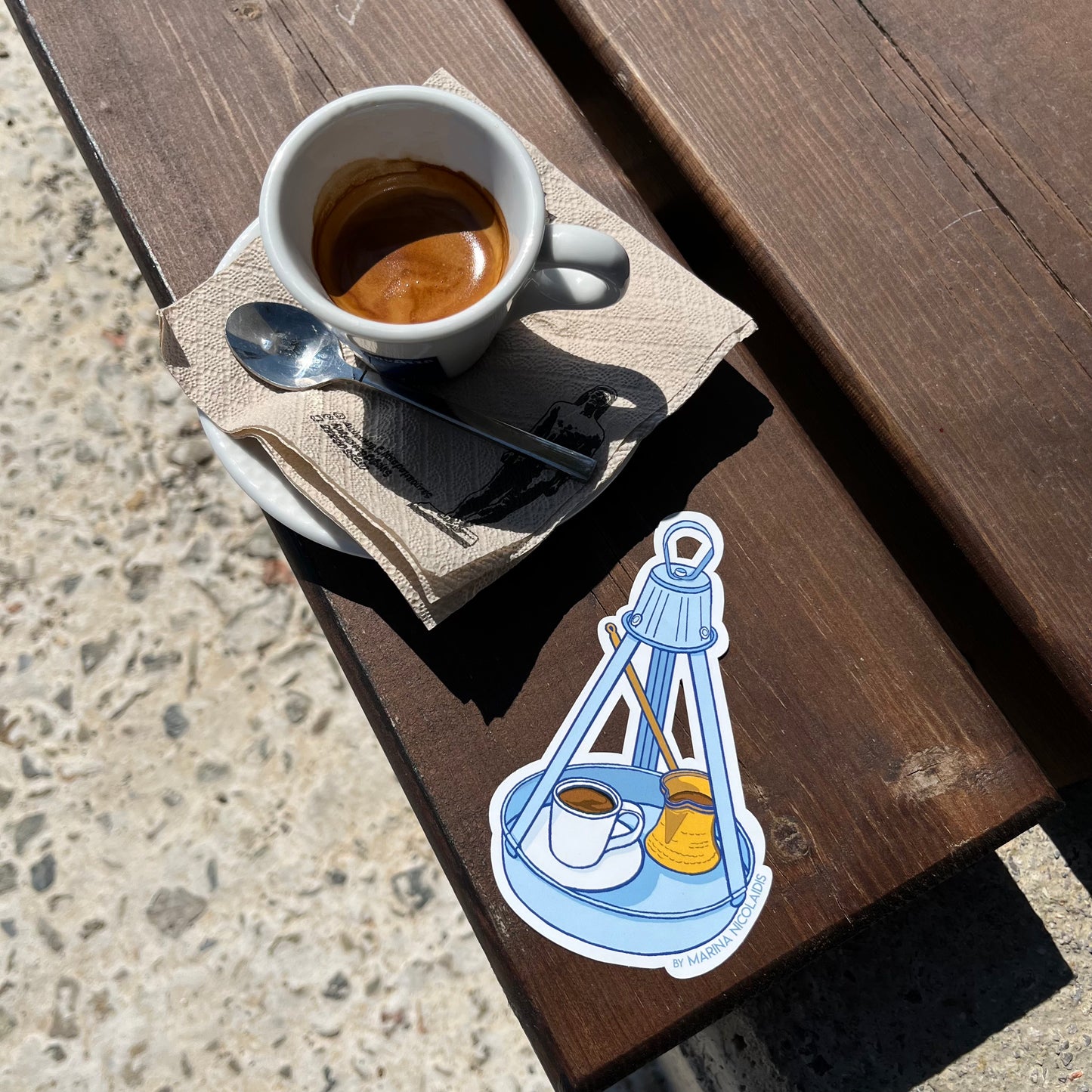 Greek coffee sticker