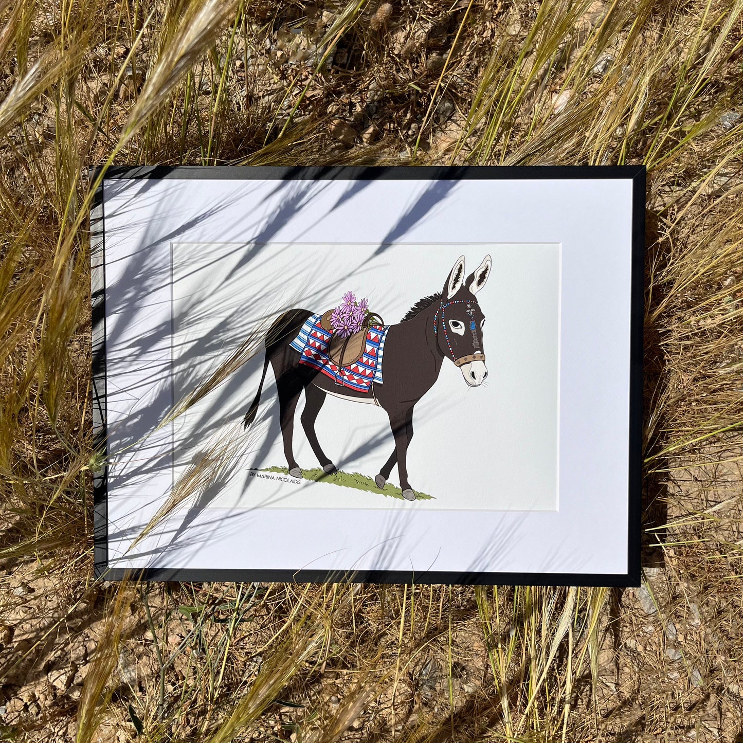 Greek Donkey art print