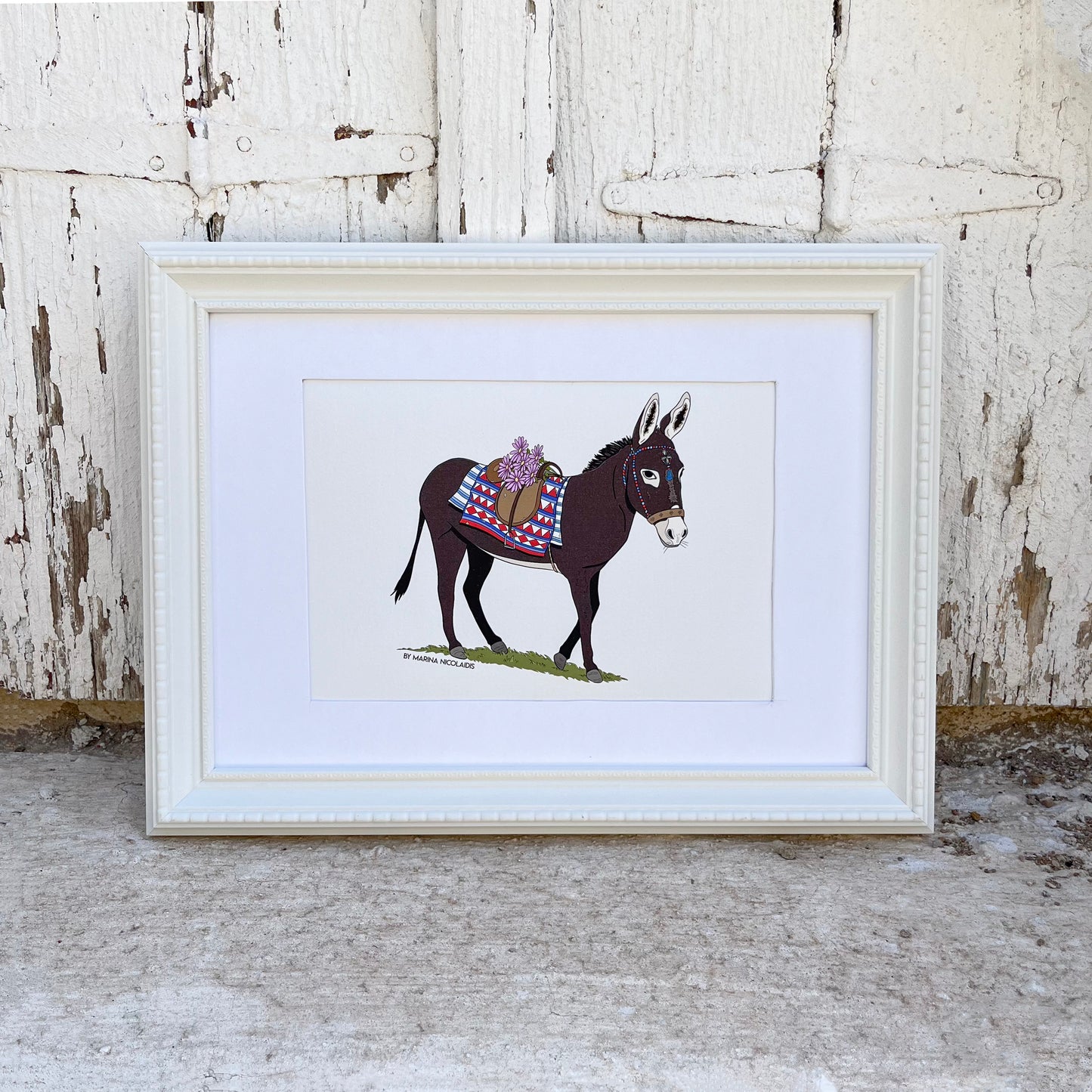 Greek Donkey art print