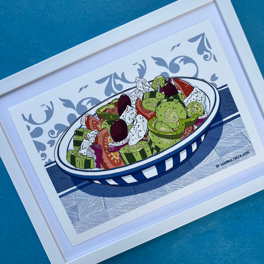 Greek salad art print