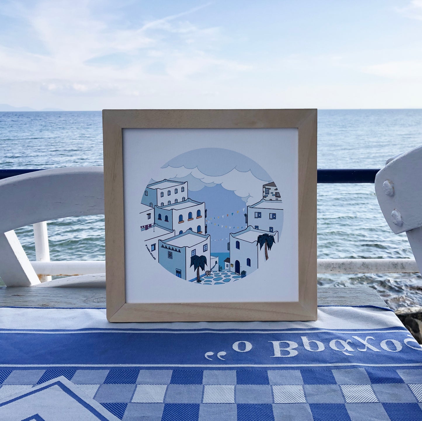 Greek village art print