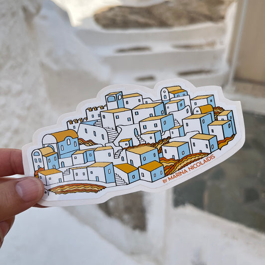 Greek village sticker