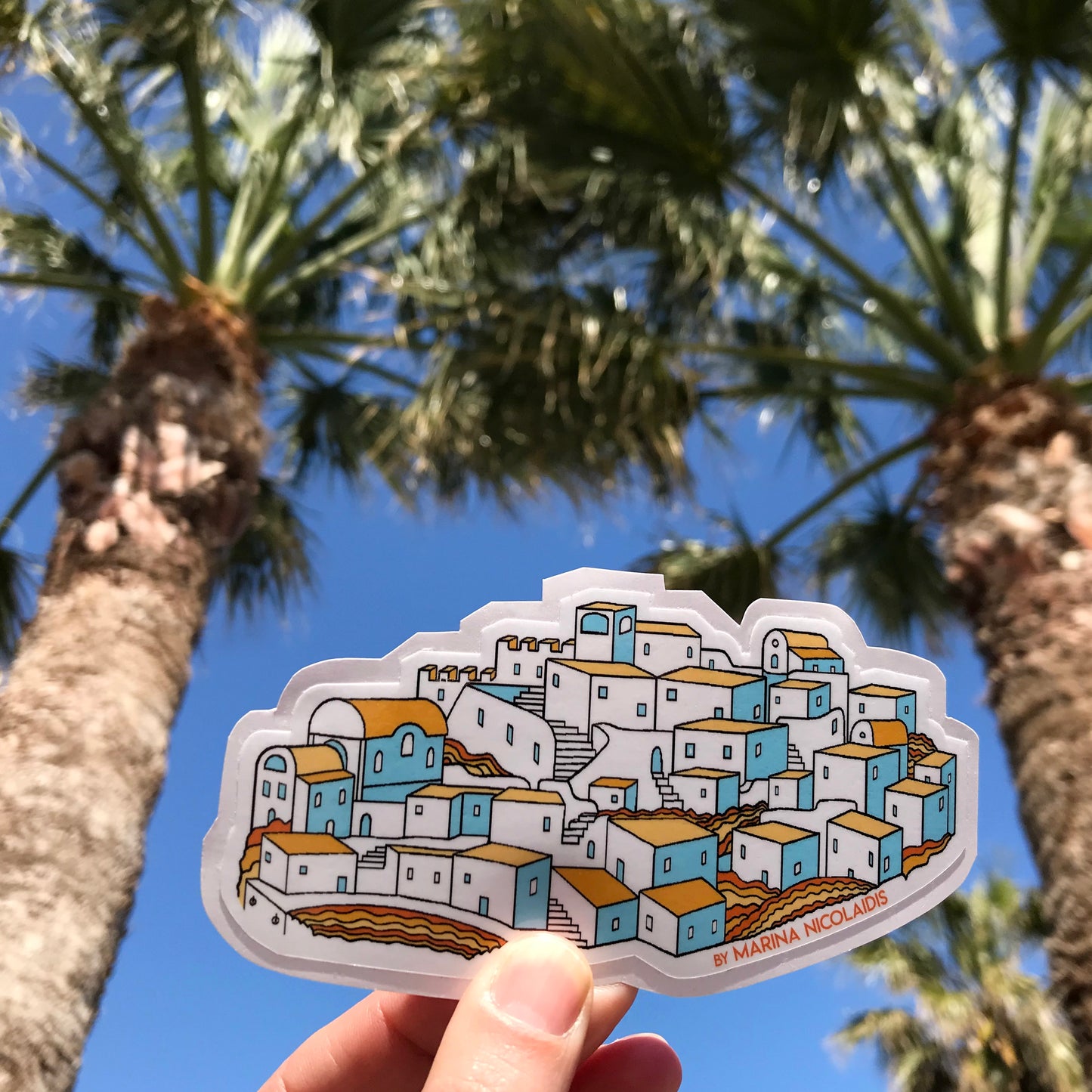 Greek village sticker