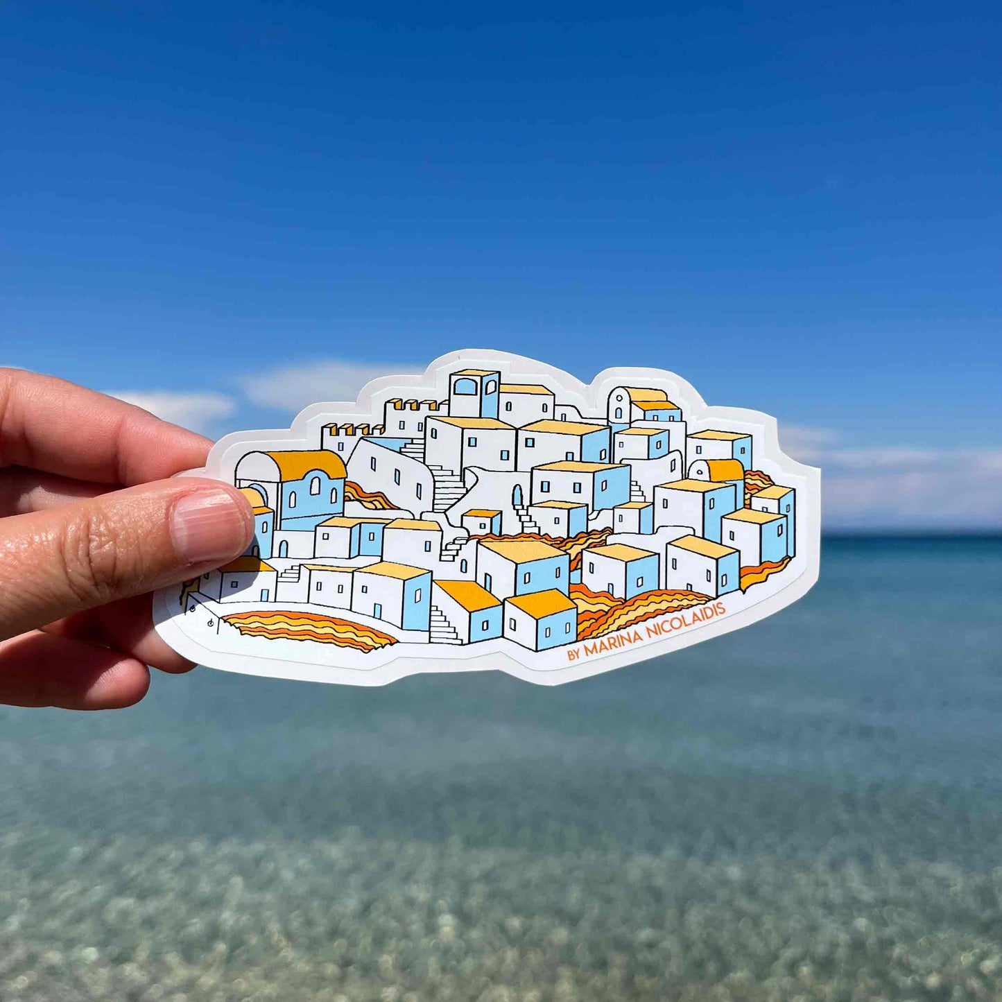 Greek village sticker