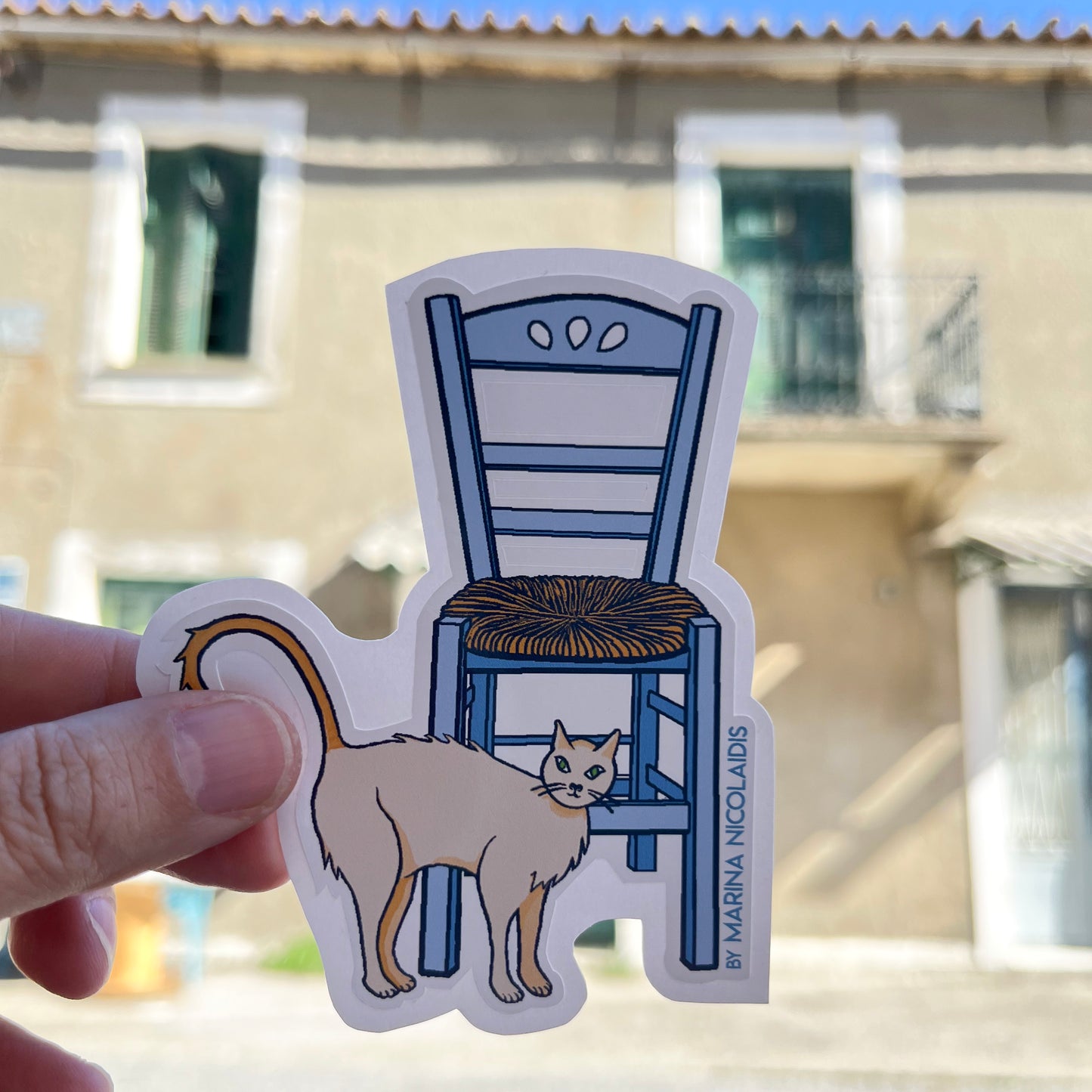 Greek cat sticker