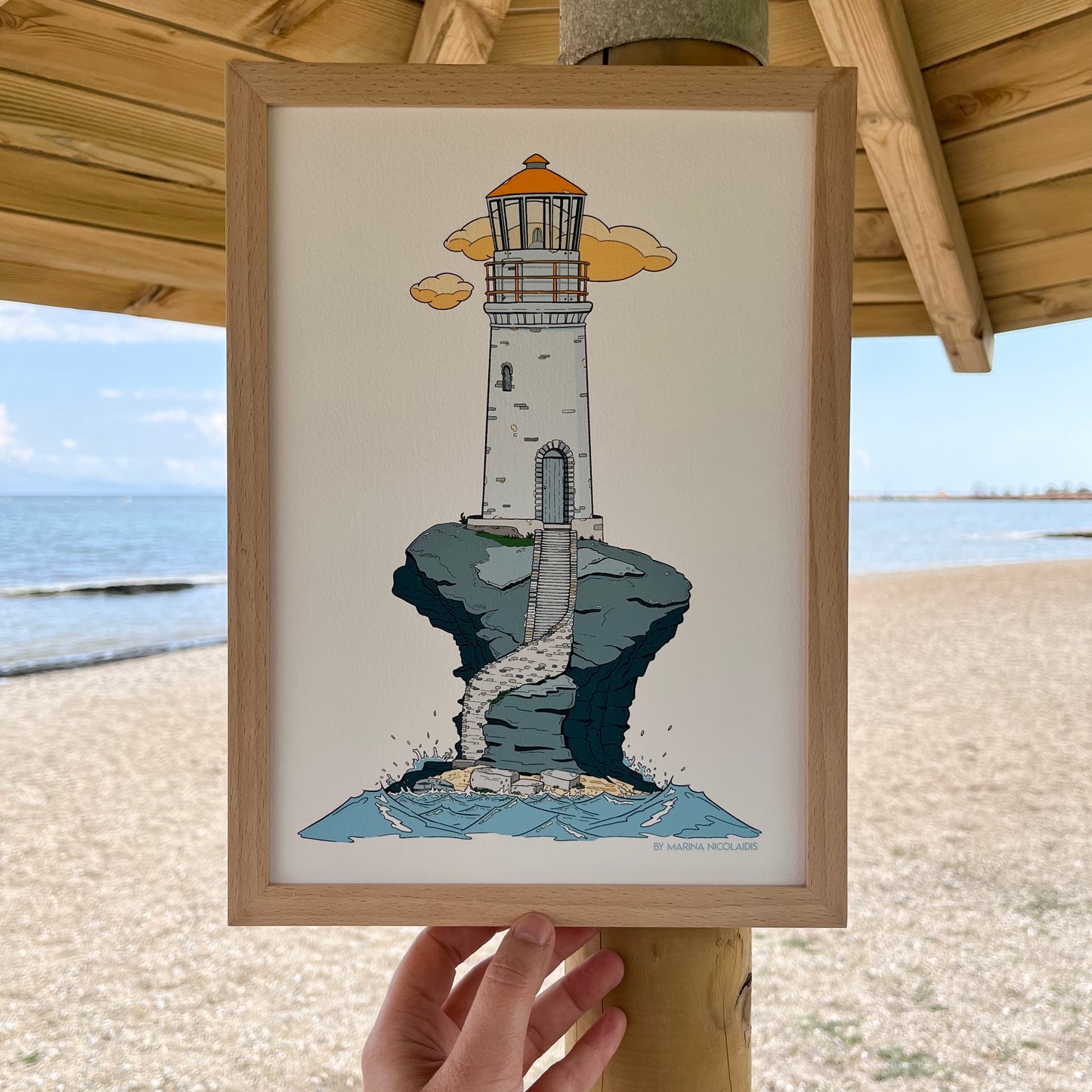 Andros lighthouse art print