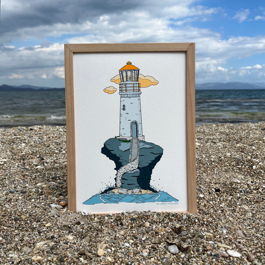 Andros lighthouse art print