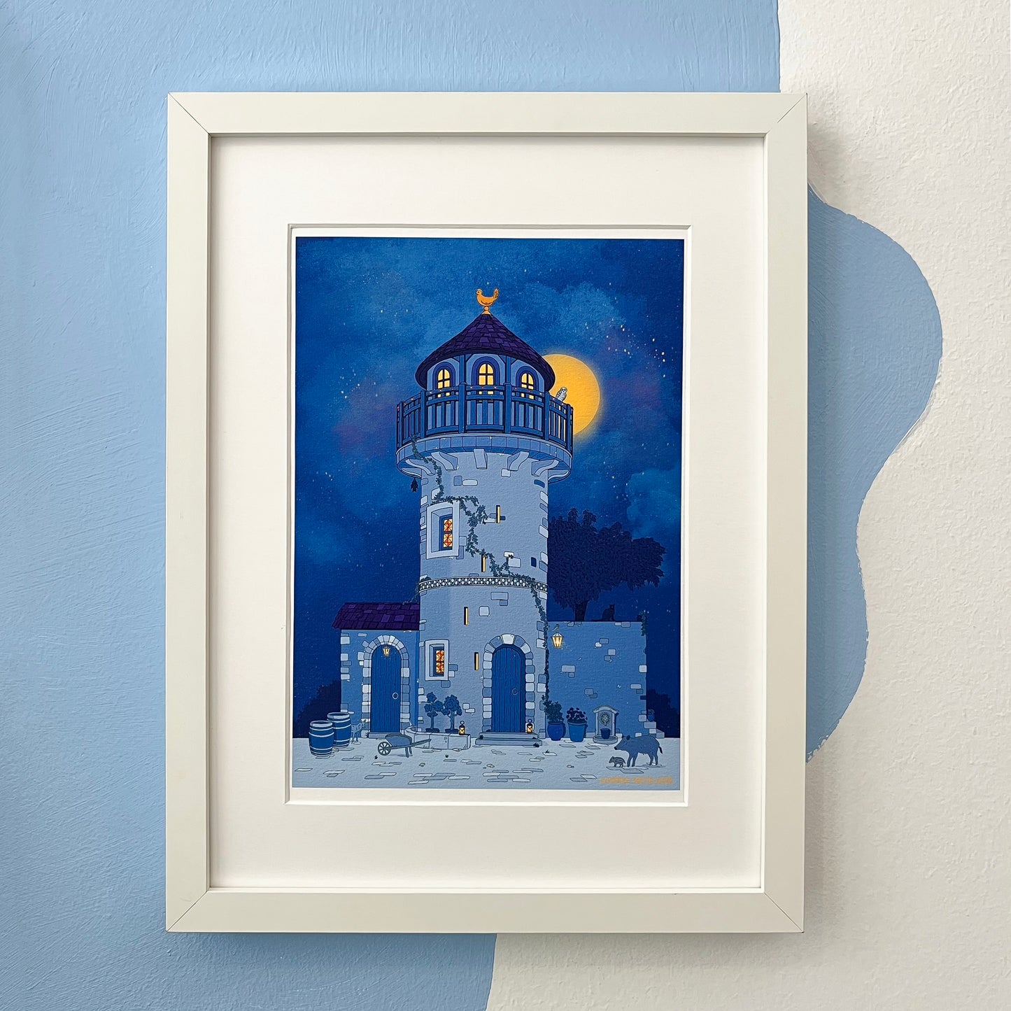 Night tower art print