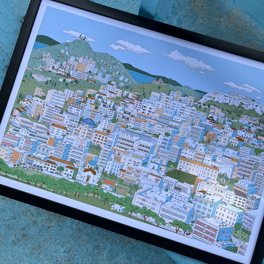 Athens city art print and poster