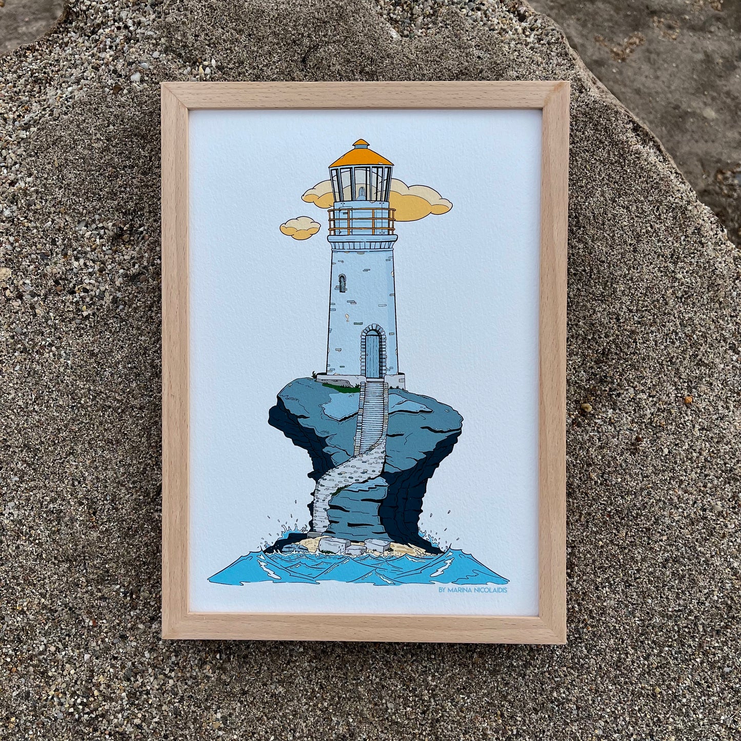 Andros lighthouse art print