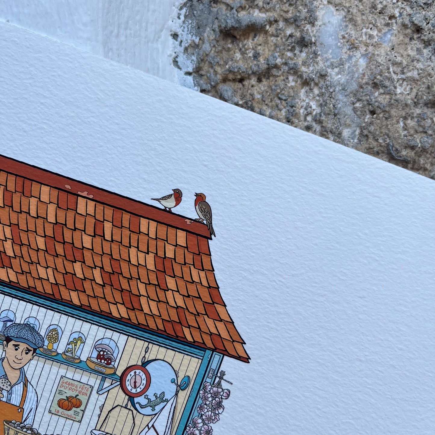 The mushrooms and pumpkins seller