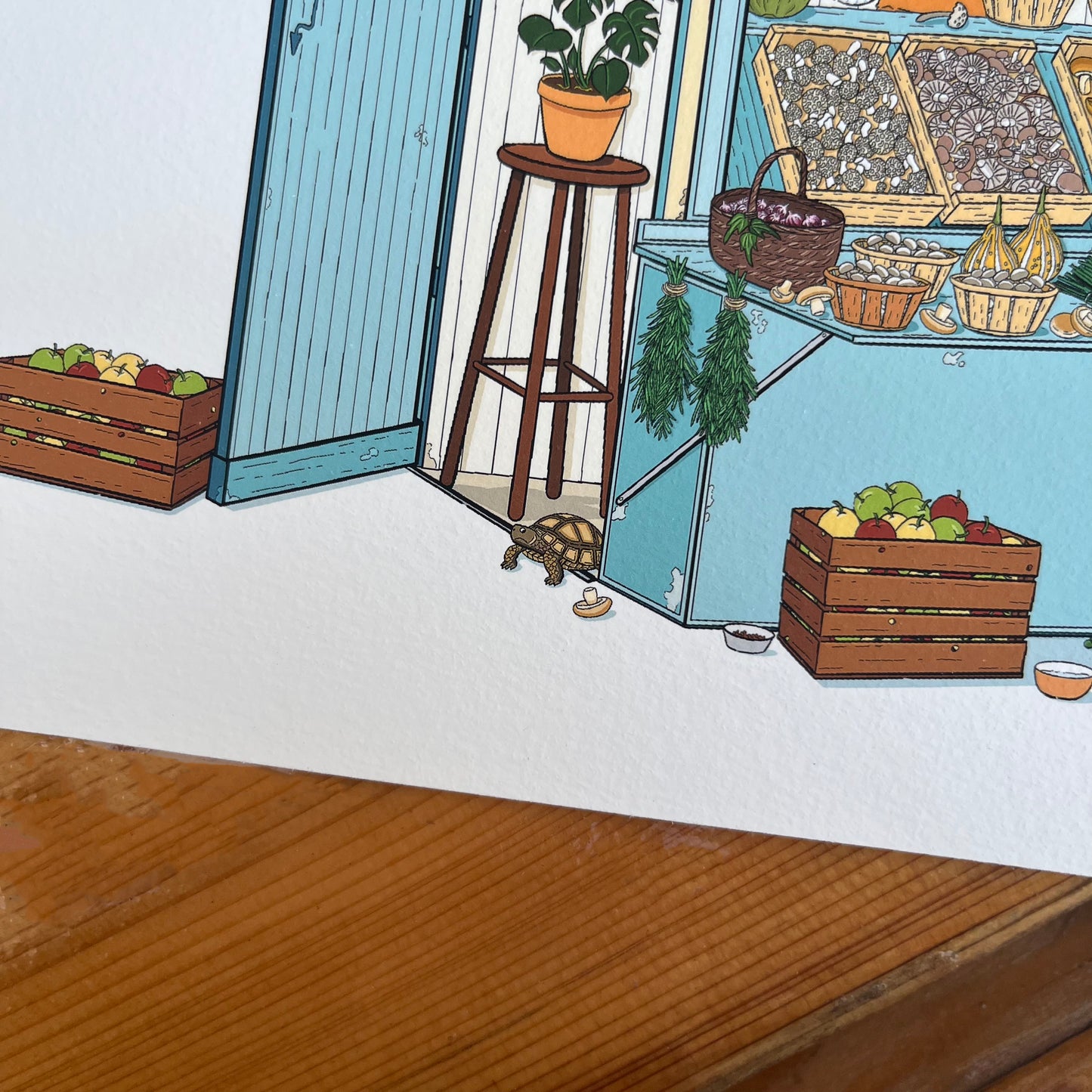 The mushrooms and pumpkins seller