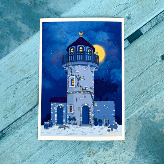 Night tower art print