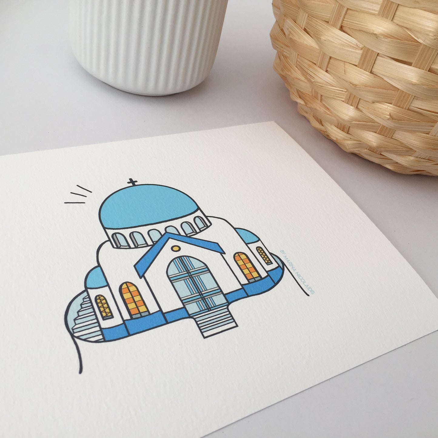 Greek church art print