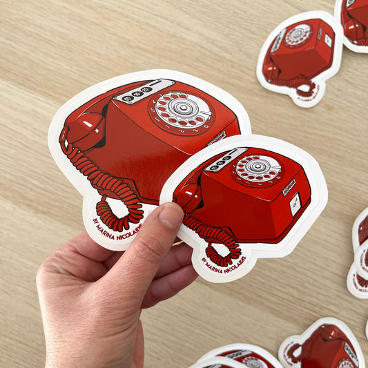 Coin red phone sticker