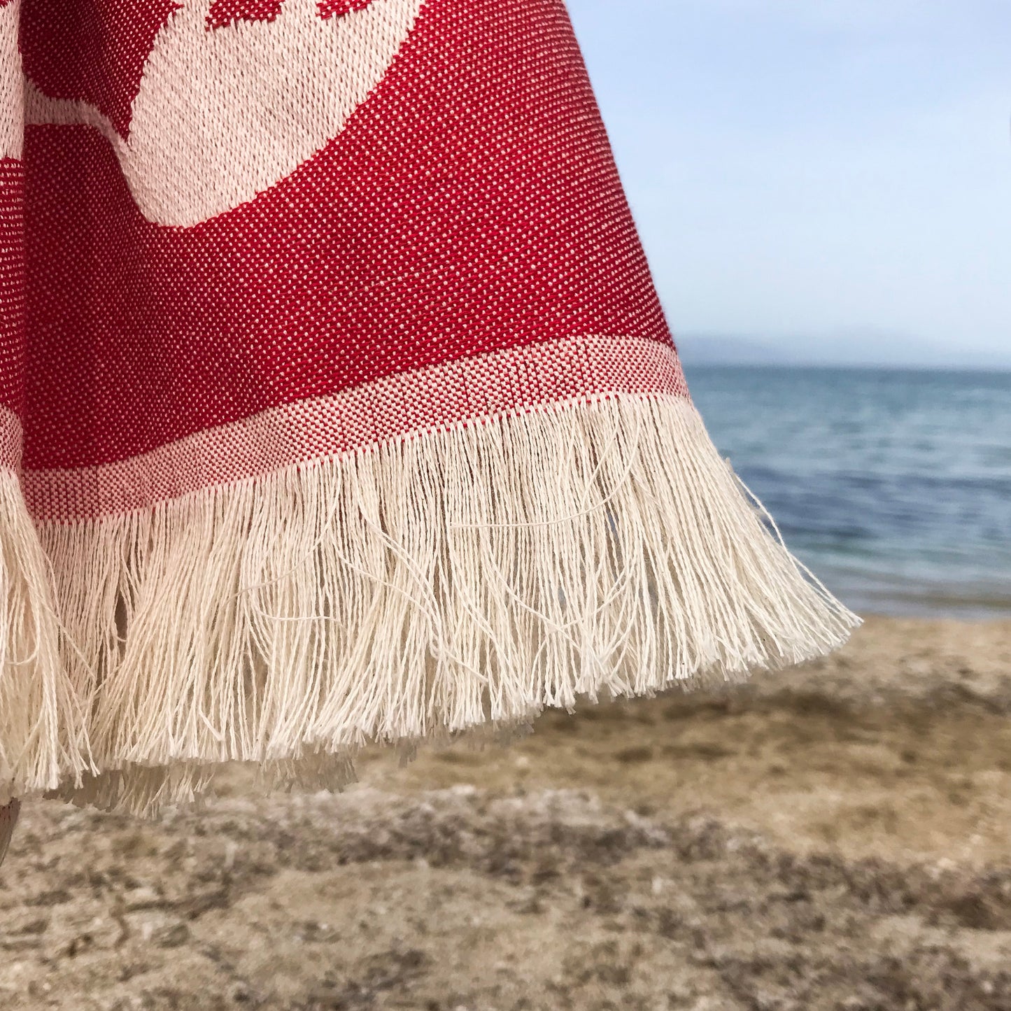 Minoan bulls woven beach towel