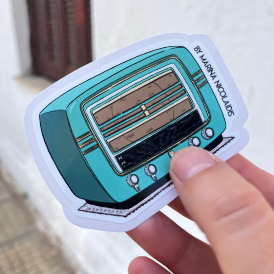 Retro radio sticker