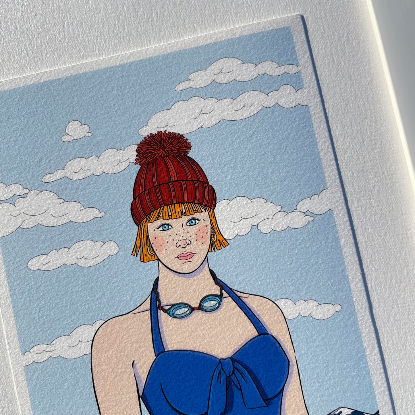 Winter swimmer art print