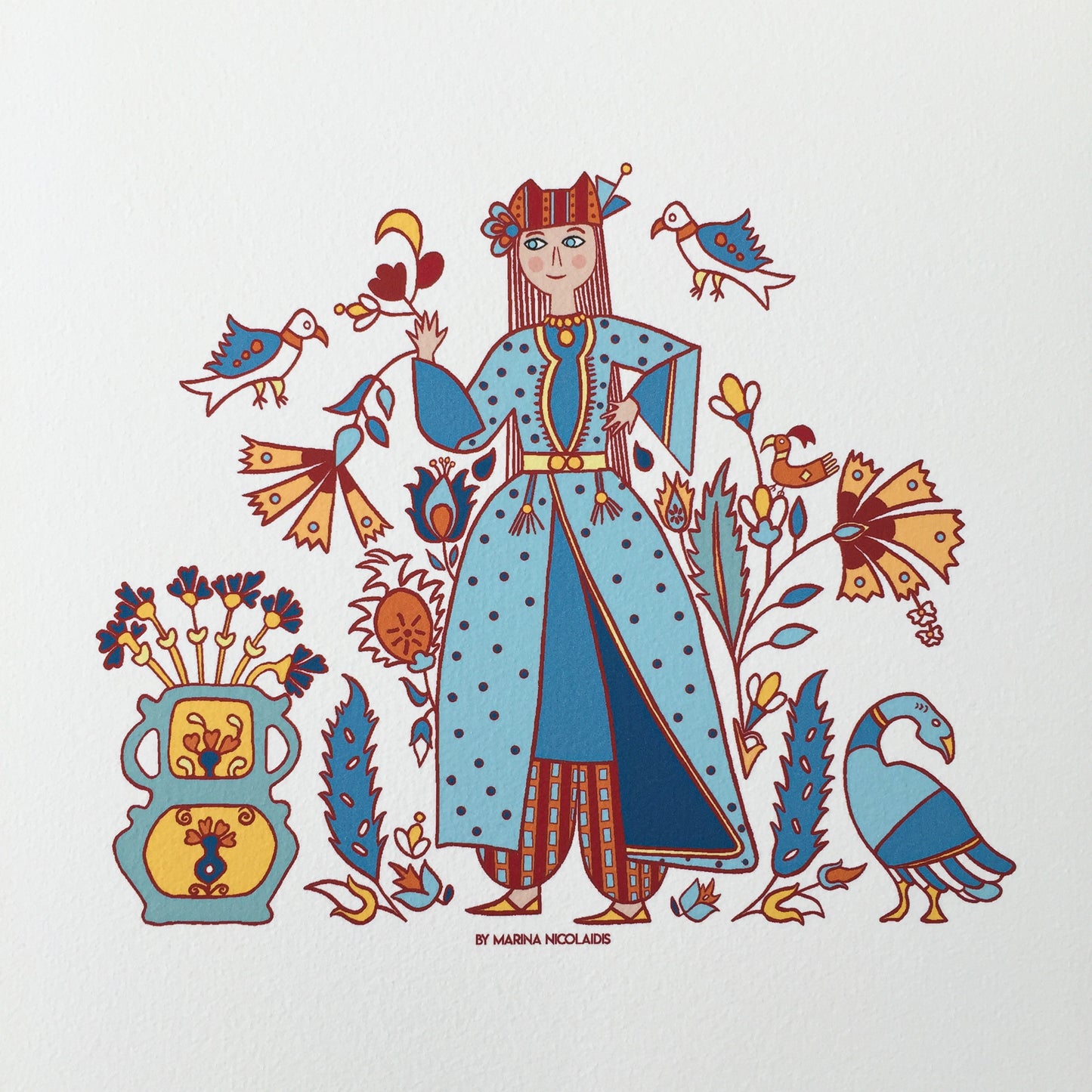 Folkloric woman art print