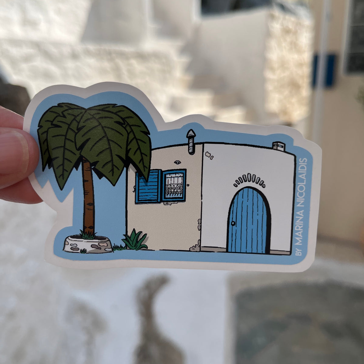 Little village house sticker – mygreekworld - Marina Nikolaidou